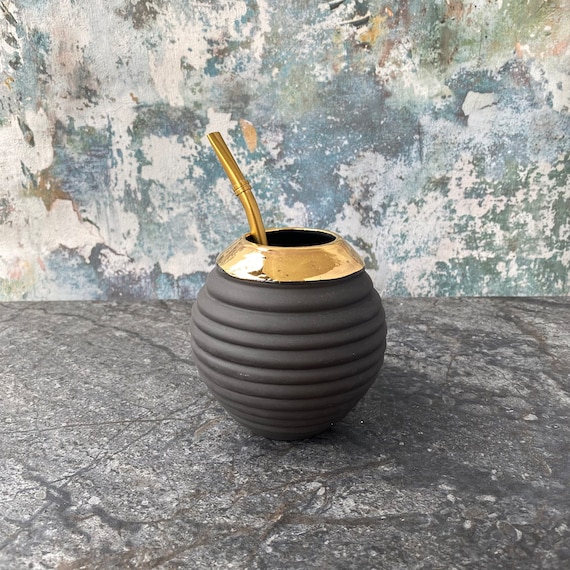 Mate Gourd Imperial BLACK+ Straw Low Cost, Yerba Mate Cup Imperial