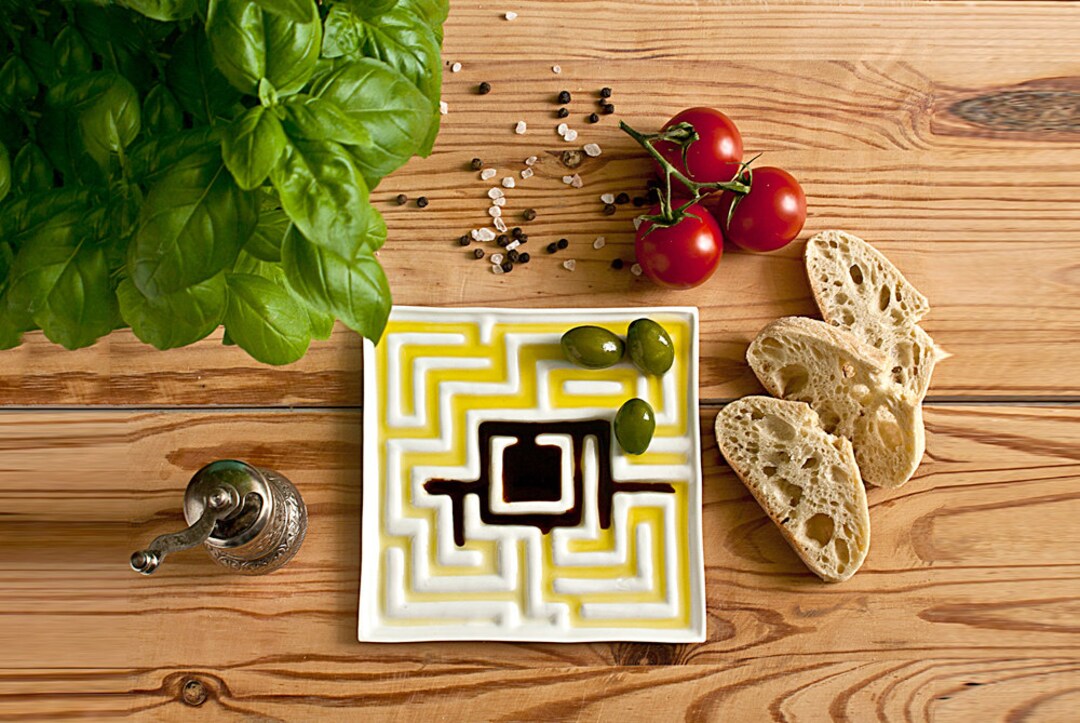 Olive Oil Bread Dipping Plate, Olive Oil Plate, Decorative Plate