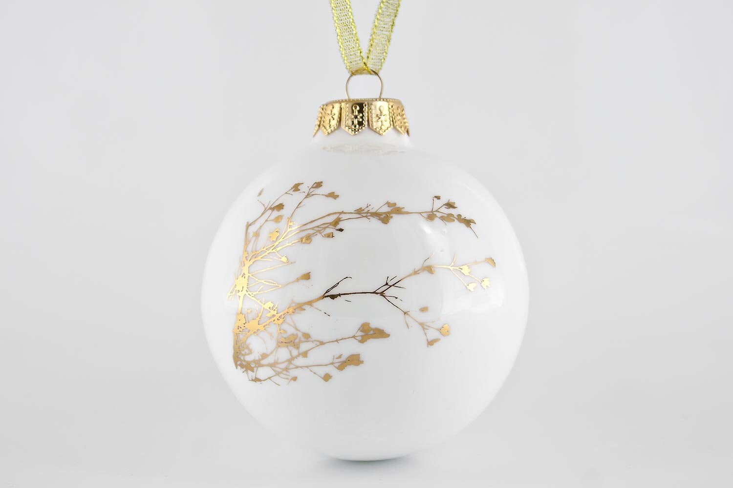 Ornement de Noël Moderne, Boule Blanche, Décoration Faite à La Main