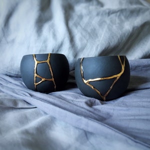 Black Kintsugi Cup