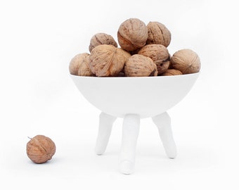 Big Porcelain Bowl with Fingers, Quirky Ceramic Bowl, Halloween Decoration, Surreal Fruit Bowl