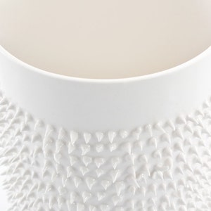 White Mug with Spikes, Spiked Porcelain Tumbler Mug image 6