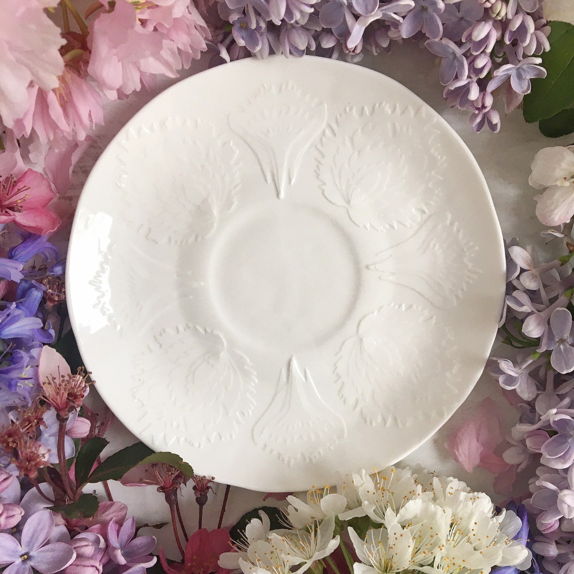 White Porcelain Teacup with Flowers White Decorative Teacup | Etsy