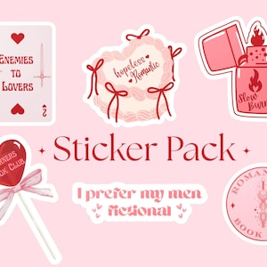 Romance Reader Sticker Pack for Kindle or Kobo, Cute Vinyl Decals for Book Lovers, Reading Gift, Laptop, Journal, Scrapbook Decor