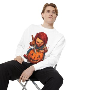 Chucky Horror Sweatshirt: Halloween Creepy Doll Graphic Jumper