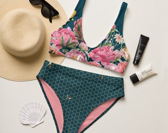 Peony Buzz Recycelter Bikini mit hoher Taille