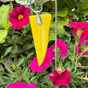 Upcycled Yellow Glass Plant Pendant