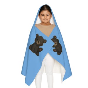 Youth Bear Hooded Towel: Kids Bath & Beach Wrap