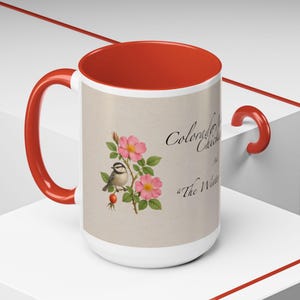 Colorado Chickadee Coffee Mug: Floral Bird Design, Nature Lover Gift