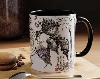 Yu Yu Hakusho Mug, Hiei Anime Mug, Anime Art Mug, Mug Kanji Gift, Mug Print Japan, Anime Vintage Mug, Hero Anime Mug, Two-Sided Print Mug