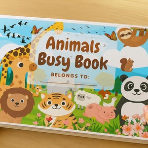 Animal Busy Book: Toddler Learning Activity Binder (Digital Download, 65 Pages)