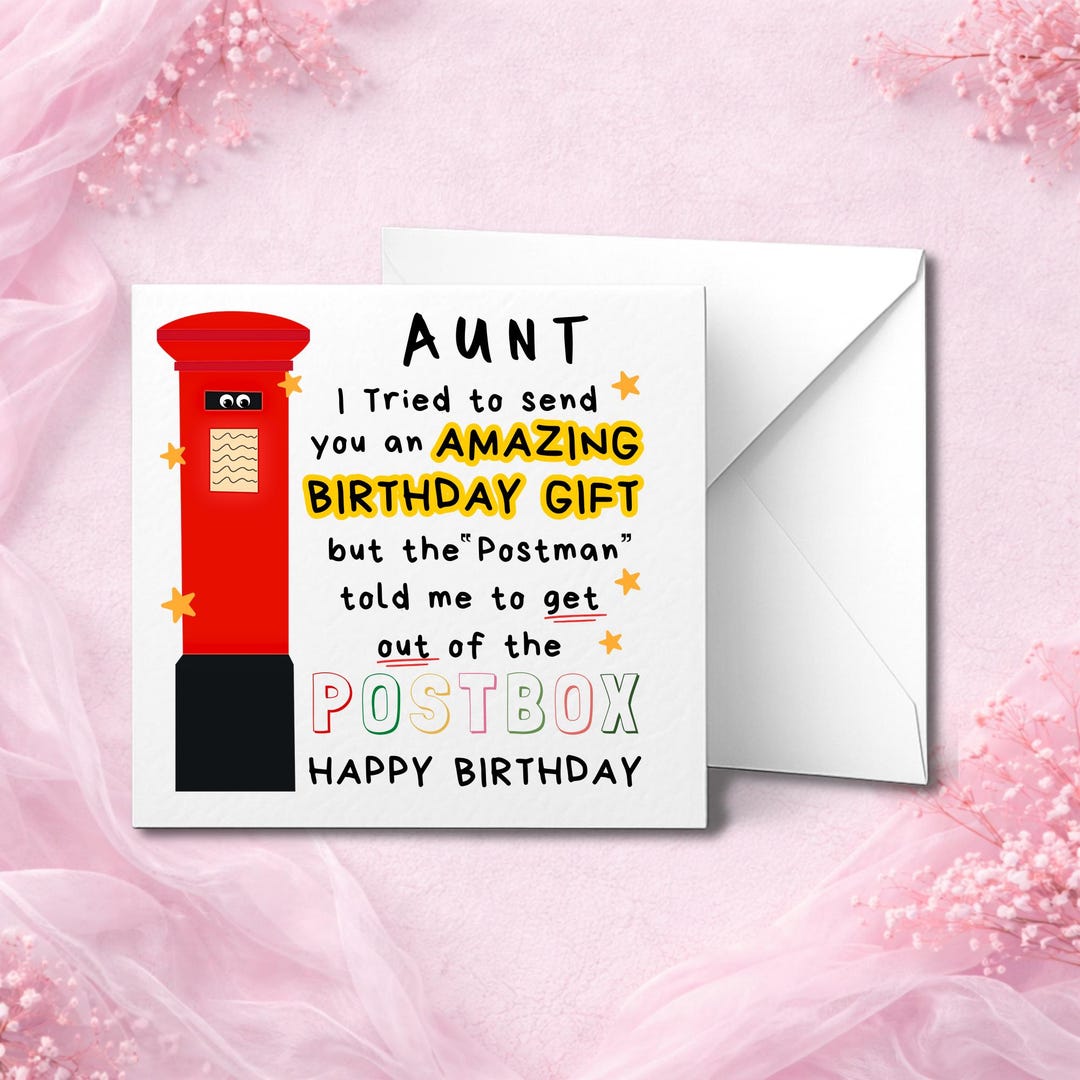 Funny Aunt Birthday Card | Cheeky Postbox Joke Card for Auntie ...