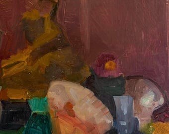 Original Abstract Still Life Oil Painting by David "Fox" Starrett