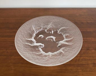 Hoya Crystal "Ice Lake" Plate by Saburo Funakoshi