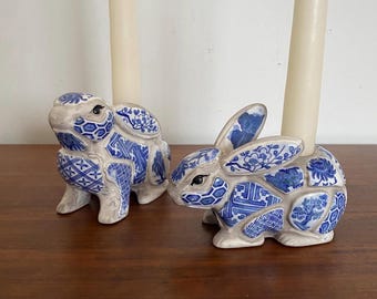 Vintage Bunny Rabbit Candle Holders by Nancy Lopez