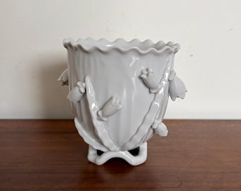 Vintage Floral Ceramic Footed Planter