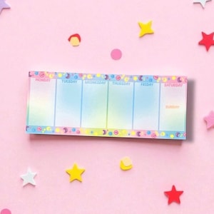 Blocco note settimanale a strappo Rainbow Dreams / Blocco note settimanale / Blocco planner settimanale / Blocco planner settimanale Rainbke