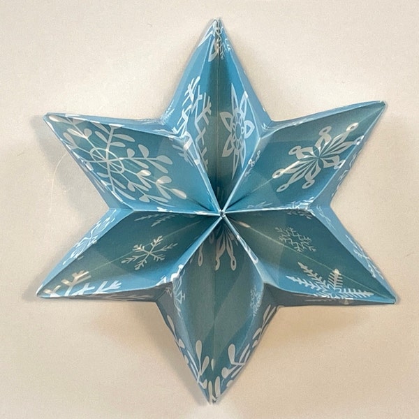 3-D Paper Star Tutorial, Downloadable PDF Instructions, DIY Make Your Own Holiday Christmas Hanukkah Ornament/Gift Topper/Easy Origami Craft
