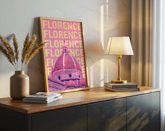 Póster turístico de Florencia: Impresión artística italiana vibrante (Descarga digital, PDF)