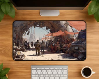Erotische Schreibtischmatte - Schreibtischunterlage für PC Gamer Alien Stadt Kunst Geschenk Dekoration