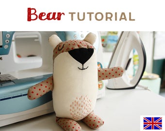 bear plushie tutorial, DIY, instructions, sewing pattern, sewing instructions