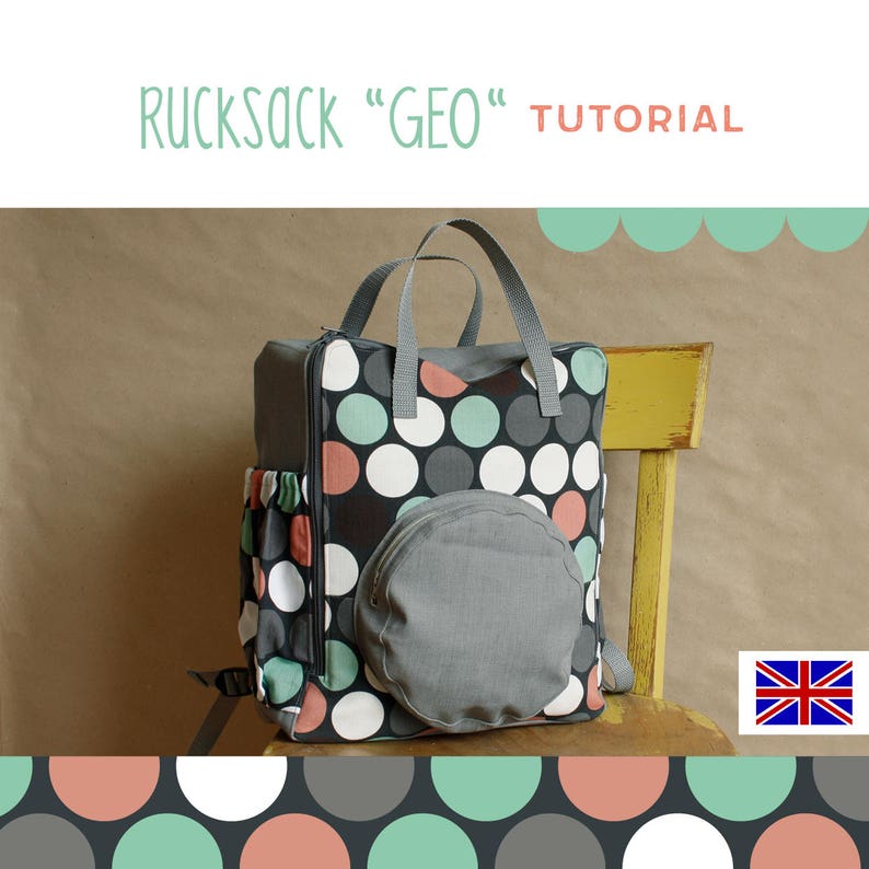 sewing pattern backpack GEO, PDF tutorial DIY, rucksack, instructions, sewing tutorial image 1