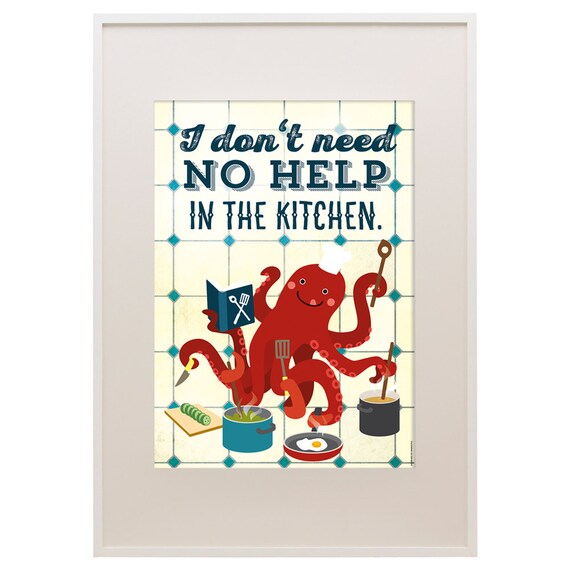 Octopus Kitchen Poster 16x23 Le Chef Cooking Etsy Octopus Kitchen Poster 16x23 Le Chef Cooking Etsy