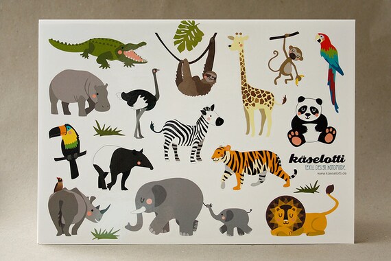 PaperFreckles Awesome Animals Sticker Sheet 3 Piece SS004-3 PaperFreckles Awesome Animals Sticker Sheet 3 Piece SS004-3