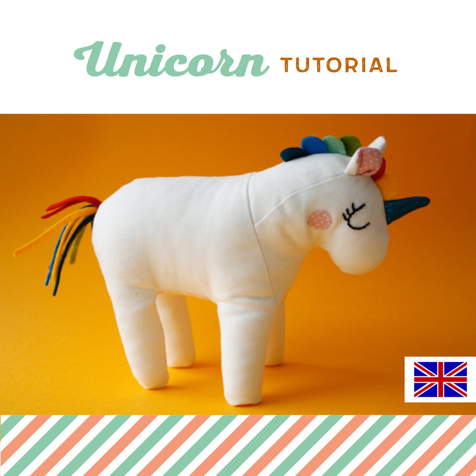 Unicorn Plushie Tutorial, Unicorn Toy DIY, Instructions, Sewing Pattern