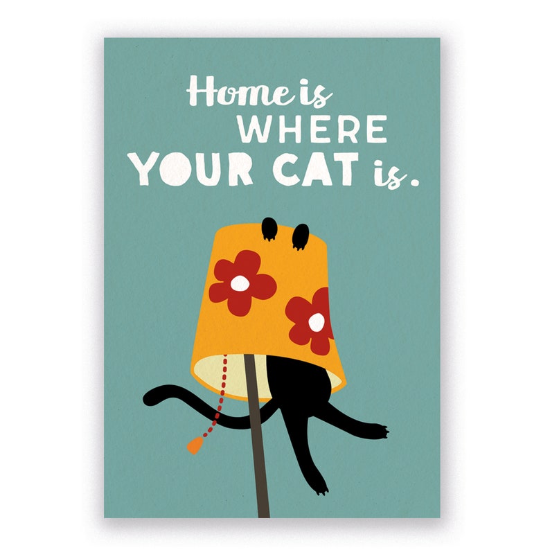 CAT LOVER postcard set, cat postcards, set of 3 postcards, cat illustration, cat drawing, vector art image 4