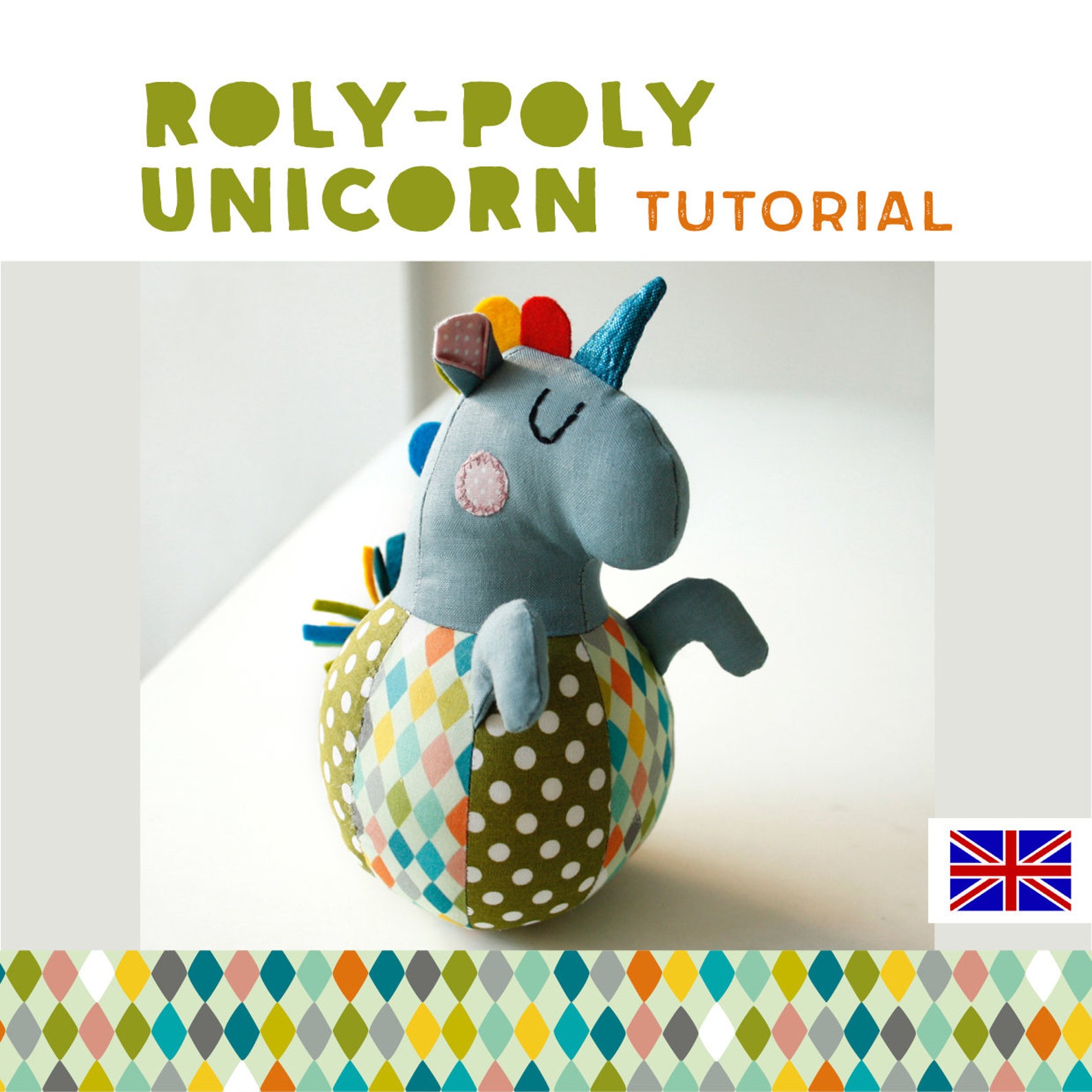 Roly-poly Unicorn Plushie Tutorial, Sewing Intructions, DIY, Baby ...