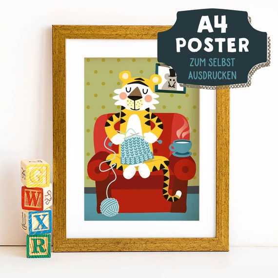 Printable Poster Poster Tiger Im Winter Zum Selbst Etsy