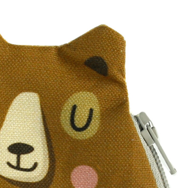 Bear Coin Purse Teddy Cotton Brown Etsy