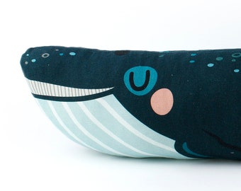 Whale Cushion, whale pillow, whale soft toy, cuddly toy, plushie