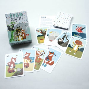 Happy Families card game with animals, Card game for kids, children learning card game with 32 cards image 2