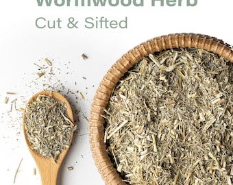 Wormwood Herb – Cut & Sifted Herbal Loose Leaf – Dried Leaves for Tea, Infusions and Folk Use – Artemisia Absinthium