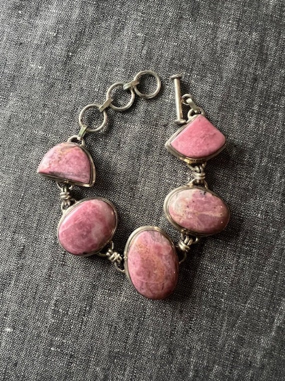 pink semi-precious stone bracelet