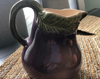 Eggplant ceramic pitcher