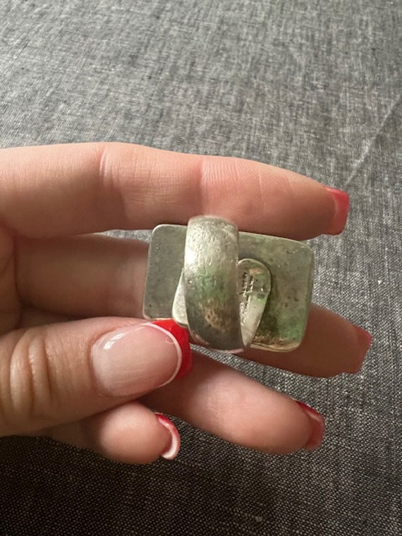 Jasper and sterling silver statement ring size 6.5 - image 4