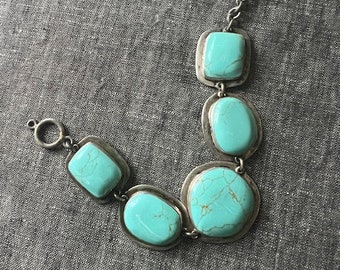 Turquoise and sterling silver bracelet