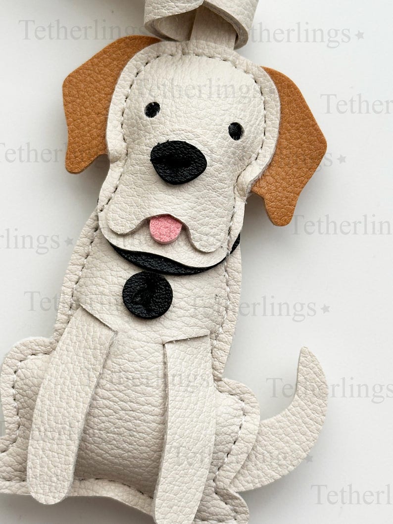 Labrador Dog Puppy Yellow Lab Vegan Leather Bag Charm, Handmade Bag ...