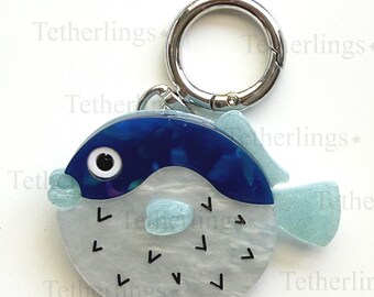 Acrylic Puffer fish Pendant Brooch and Keychain