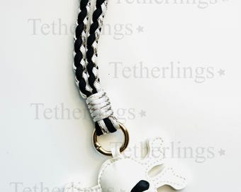 Hand-Stitched Vegan Leather Skull Handbag Charm, Punk Rock Keychain Accessory