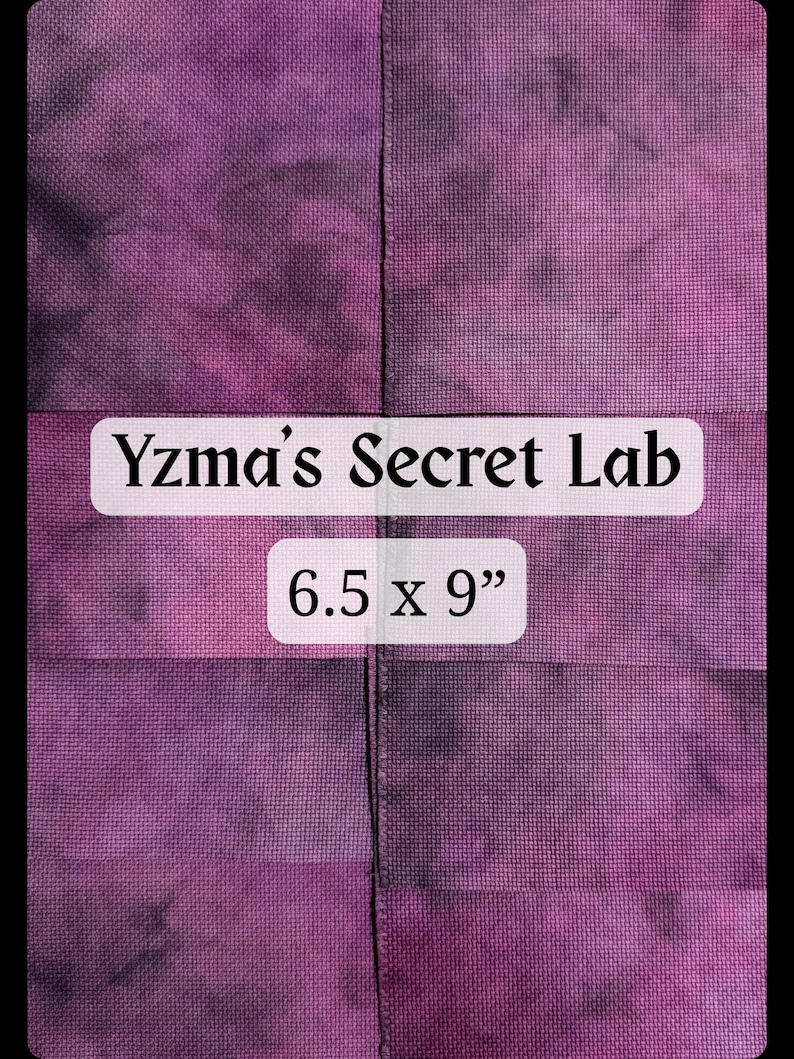 Yzma’s Secret Lab Fabric – Hand-Dyed 14 Count Aida Cloth (6.5 x 9in FABRIC ONLY) image 2