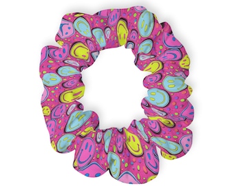 Coletero con carita sonriente neón / Estampado psicodélico rosa