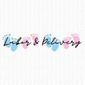 Wehen und Geburt mit Babyfüßen. - SVG, pdf, png digitaler Download Krankenschwester tech ob download