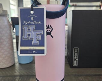 Hydro Flask 24-Ounce Wide Mouth Flip Straw Cap Water Bottle Campus Pink HTF NWT