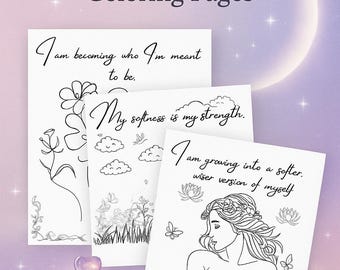 Self-Love Coloring Book | Healing Affirmations, Women's Health (PDF Download)