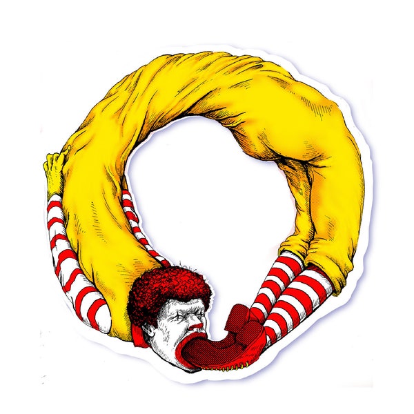 Ouro McBoros Sticker, McDonalds ouroboros paradox sticker