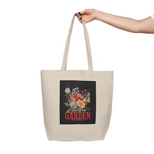 Canvas Tote Bag Garden Floral print – Eco-Friendly & Reusable Tote Bag